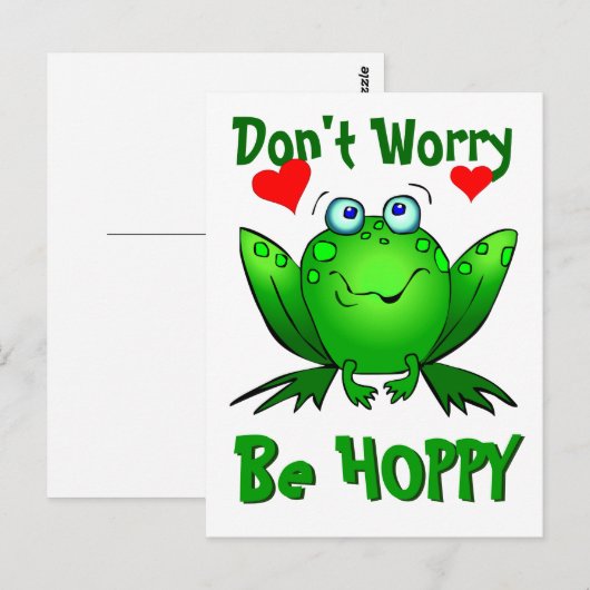 Maak je geen zorgen om de hap-achtige groene kikke briefkaart (Voorkant / Achterkant)