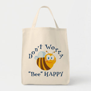 Maak je geen zorgen over "Bee" Happy Reused Canvas Tote Bag
