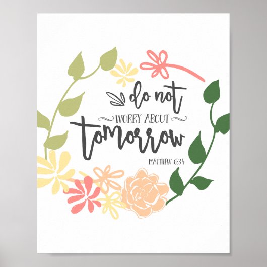 Maak je geen zorgen over Bijbelverse ventilator Ch Poster (Voorkant)