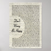 Maak je geen zorgen over een gelukkig  Manuscript  Poster (Voorkant)