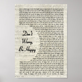 Maak je geen zorgen over een gelukkig  Manuscript  Poster