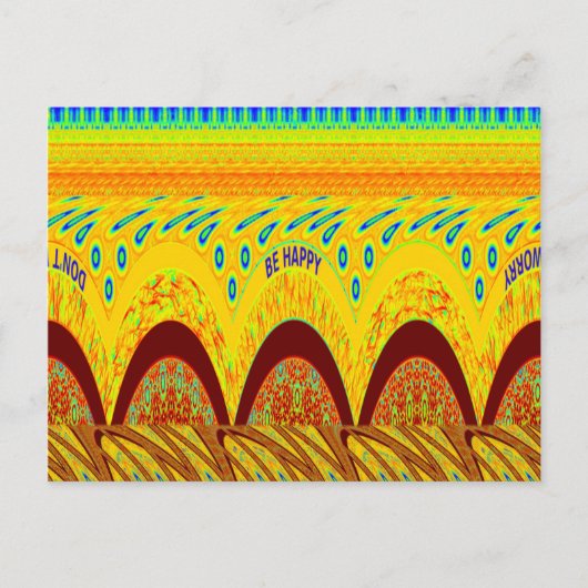 Maak je geen zorgen over Happy Art Print Design Briefkaart (Voorkant)