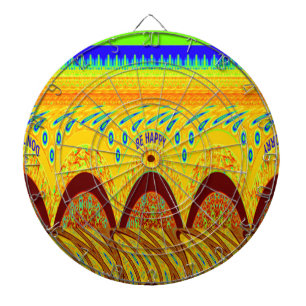 Maak je geen zorgen over Happy Art Print Design Dartbord