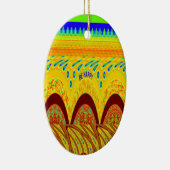 Maak je geen zorgen over Happy Art Print Design Keramisch Ornament (Rechts)