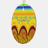 Maak je geen zorgen over Happy Art Print Design Keramisch Ornament (Links)