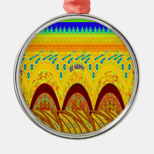 Maak je geen zorgen over Happy Art Print Design Metalen Ornament