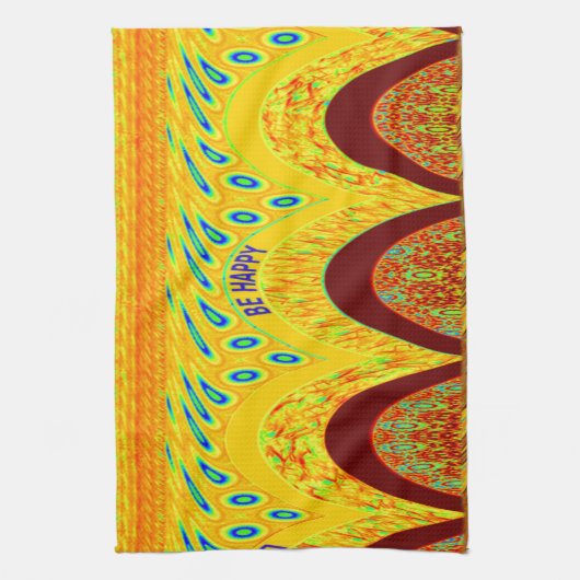 Maak je geen zorgen over Happy Art Print Design Theedoek (Verticaal)