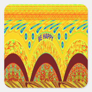 Maak je geen zorgen over Happy Art Print Design Vierkante Sticker