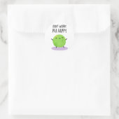 Maak je geen zorgen over Pea Happy Funny Pea Pun Ronde Sticker (Tas)