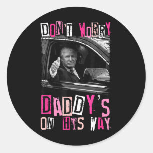 Maak je geen zorgen papa's op weg naar grappige ro ronde sticker