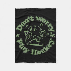 Maak je geen zorgen Speel hockey plezier Retro vel Fleece Deken