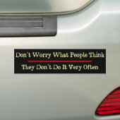 Maak je geen zorgen wat mensen grappig vinden bumpersticker (Op auto)