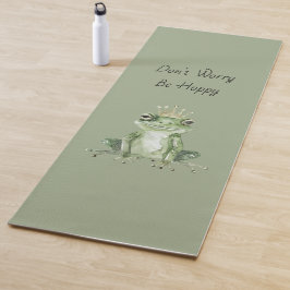 Maak je geen zorgen, wees blij Groene Kikker Kroon Yogamat