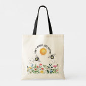 Maak je geen zorgen, wees blij Inspirerend Tote Bag (Achterkant)