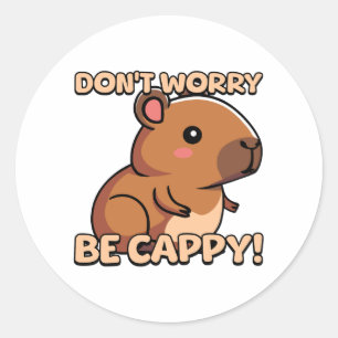 Maak je geen zorgen, wees Cappy! Schattigee Capyba Ronde Sticker