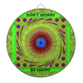 Maak je geen zorgen, wees een vrolijke kunstprint dartbord (Voorkant)
