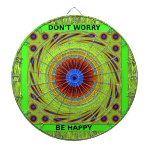 Maak je geen zorgen, wees een vrolijke kunstprint dartbord