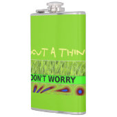 Maak je geen zorgen, wees een vrolijke kunstprint heupfles (Links)