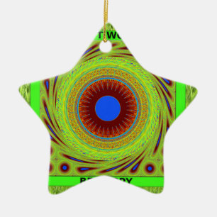 Maak je geen zorgen, wees een vrolijke kunstprint keramisch ornament