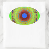 Maak je geen zorgen, wees een vrolijke kunstprint ovale sticker (Tas)