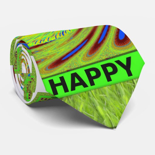 Maak je geen zorgen, wees een vrolijke kunstprint stropdas (Opgerold)