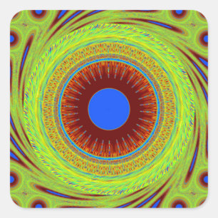 Maak je geen zorgen, wees een vrolijke kunstprint vierkante sticker