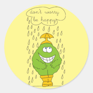 Maak je geen zorgen Wees Happy Circle Stickers
