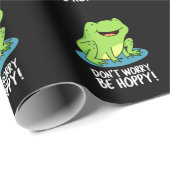 Maak je geen zorgen Wees Hoppy Funny Happy Frog Pu Cadeaupapier (Rol Hoek)