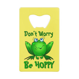 Maak je geen zorgen Wees Hoppy Schattige Groene Ki Creditkaart Flessenopener