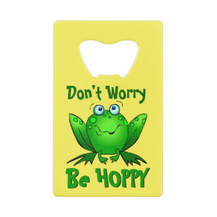 Maak je geen zorgen Wees Hoppy Schattige Groene Ki Creditkaart Flessenopener
