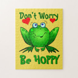 Maak je geen zorgen Wees Hoppy Schattige Groene Ki Legpuzzel
