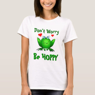 Maak je geen zorgen Wees Hoppy Schattige Groene Ki T-shirt