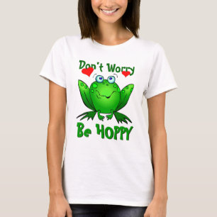 Maak je geen zorgen, wees vrolijk Knuffel groene k T-shirt