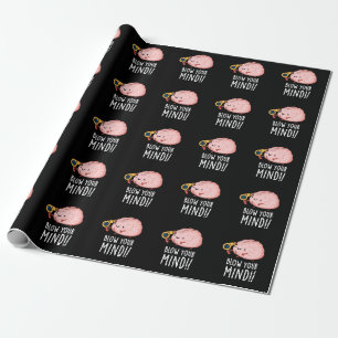 Maak Je Geest Driftig Funny Brain Pun Donkere Acht Cadeaupapier