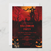 Maak je Halloween-feest klassiek met een rood them Kaart (Voorkant)