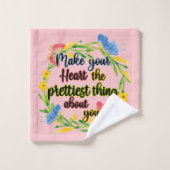 Maak je hart het  ding van je bad handdoek (Wasdoekje)