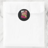 Maak je hersenen ronde sticker (Tas)