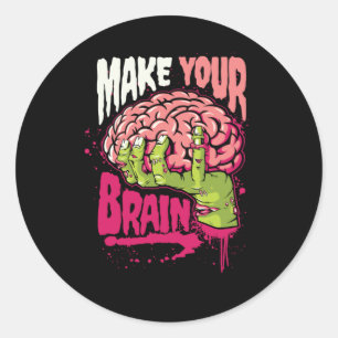 Maak je hersenen ronde sticker