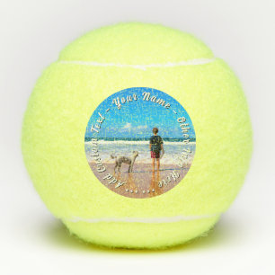 Maak je huisdier foto tennisballen cadeau met teks
