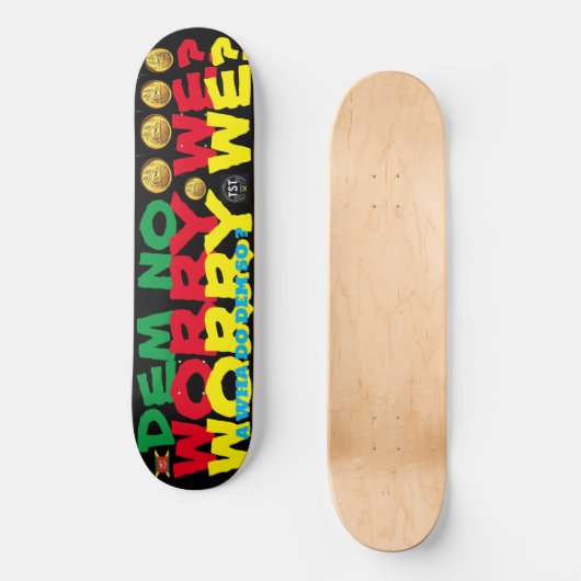 MAAK JE JE GEEN ZORGEN? 21 cm Skateboard Deck (Voorkant)