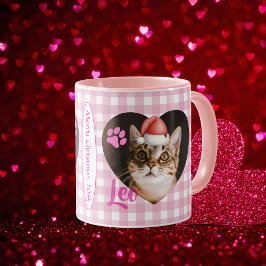 Maak je kat 2 foto cute typografie Kerstmis  Mok