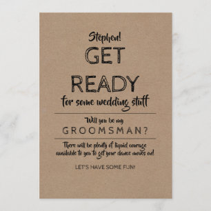 Maak je klaar - Grappig Groomsman voorstel Kaart