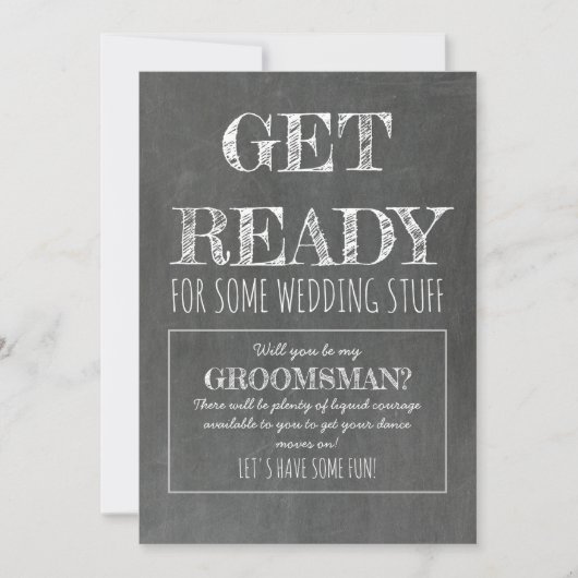 Maak je klaar - Grappig Groomsman voorstel Kaart (Voorkant)