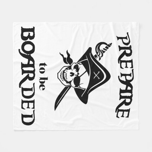 Maak je klaar om Bobaard Black Pirate Skull en Swo Fleece Deken (Voorkant (Horizontaal))