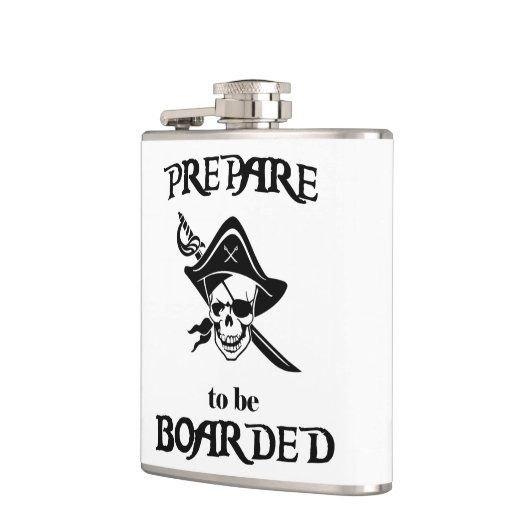 Maak je klaar om Bobaard Black Pirate Skull en Swo Heupfles (Links)