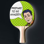 Maak je klaar om een Amazed Comic Book Ping Pong P Tafeltennisbatje<br><div class="desc">Dit is een geweldig stripboek dat Ping Pong Paddle is voor iedereen die je nooit meer verbaast, zelfs als die persoon zelf is. Het ontwerp is voorzien van een leuke striptekenaar in een boeg-stropdas en een spraakballon die luidt: "Bereid je voor om verbaasd te zijn!" U bent gewaarschuwd. Als je...</div>
