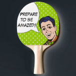 Maak je klaar om een Amazed Comic Book Ping Pong P Tafeltennisbatje<br><div class="desc">Dit is een geweldig stripboek dat Ping Pong Paddle is voor iedereen die je nooit meer verbaast, zelfs als die persoon zelf is. Het ontwerp is voorzien van een leuke striptekenaar in een boeg-stropdas en een spraakballon die luidt: "Bereid je voor om verbaasd te zijn!" U bent gewaarschuwd. Als je...</div>