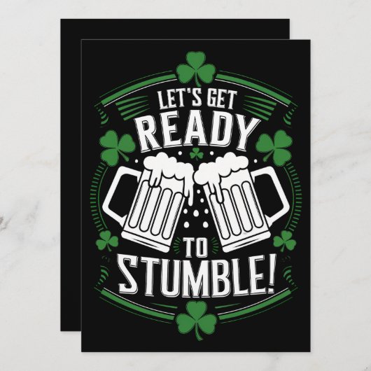 Maak je klaar om grappige St Patrick's Day te stru Kaart (Voorkant / Achterkant)