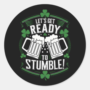 Maak je klaar om grappige St Patrick's Day te stru Ronde Sticker