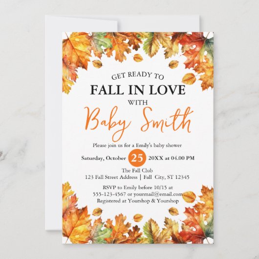 Maak je klaar om te Herfsten in Love Fall Leaves B Kaart (Voorkant)